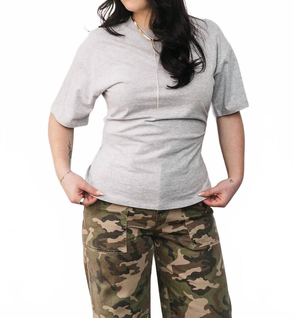 NEW HABITUAL fitted bodice tee in heather grey